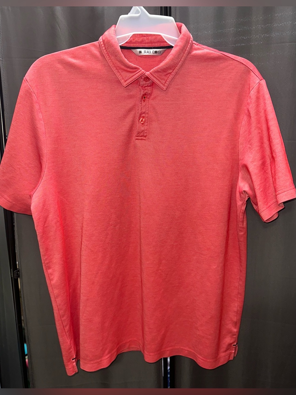 Black Clover Live Lucky Red Polo Men’s Sz XL Pima Cotton Blend *Small Snag*